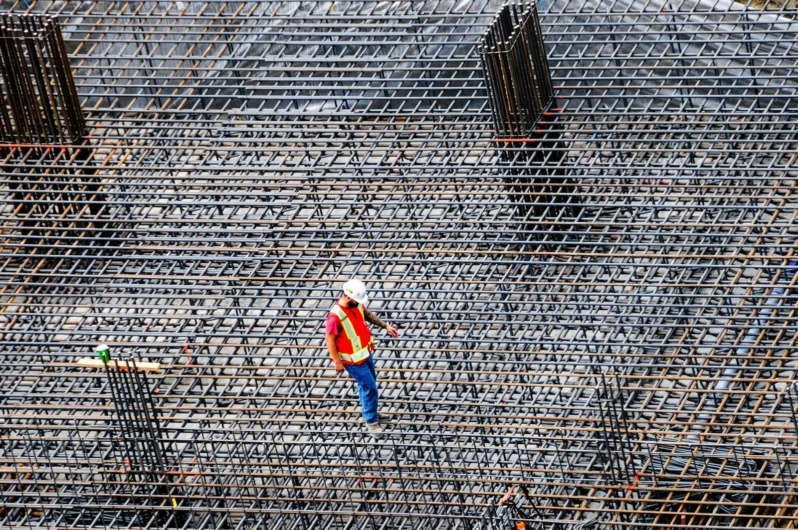 Contrôle des armatures sur un chantier
